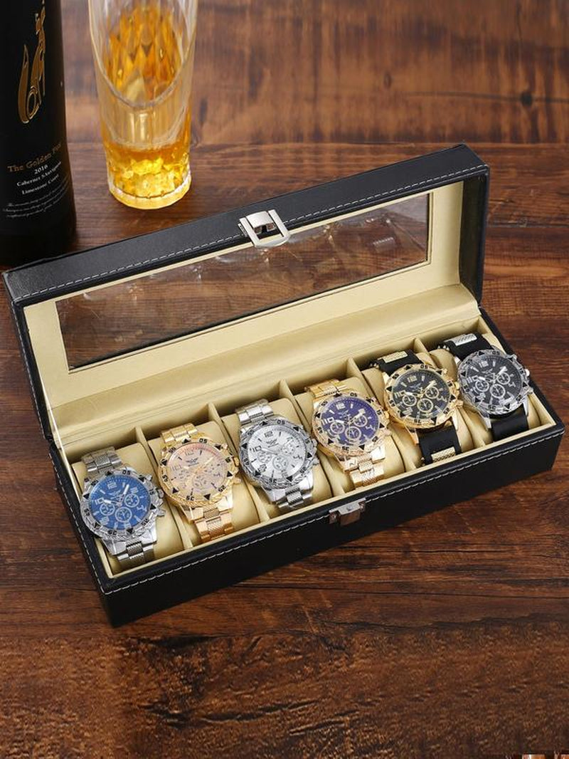 Men'S Business round Dial Analog Quartz Watch Set, Men'S Watch Set with Box, Fashionable Watches for Men Luxury Watches Wristwatch Set for Men as Gifts, Watches for Men