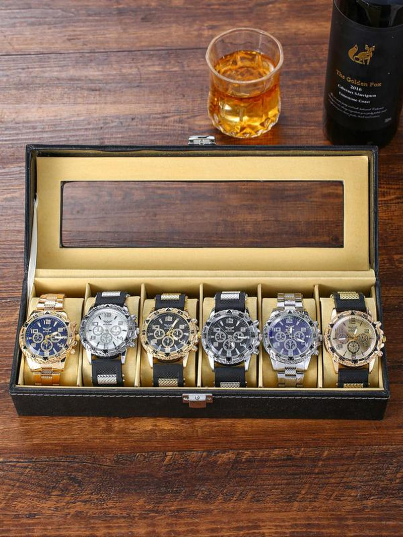 Men'S Business round Dial Analog Quartz Watch Set, Men'S Watch Set with Box, Fashionable Watches for Men Luxury Watches Wristwatch Set for Men as Gifts, Watches for Men