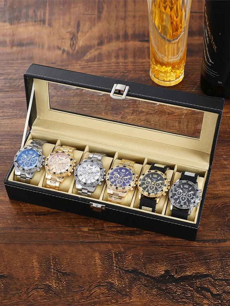 Men'S Business round Dial Analog Quartz Watch Set, Men'S Watch Set with Box, Fashionable Watches for Men Luxury Watches Wristwatch Set for Men as Gifts, Watches for Men