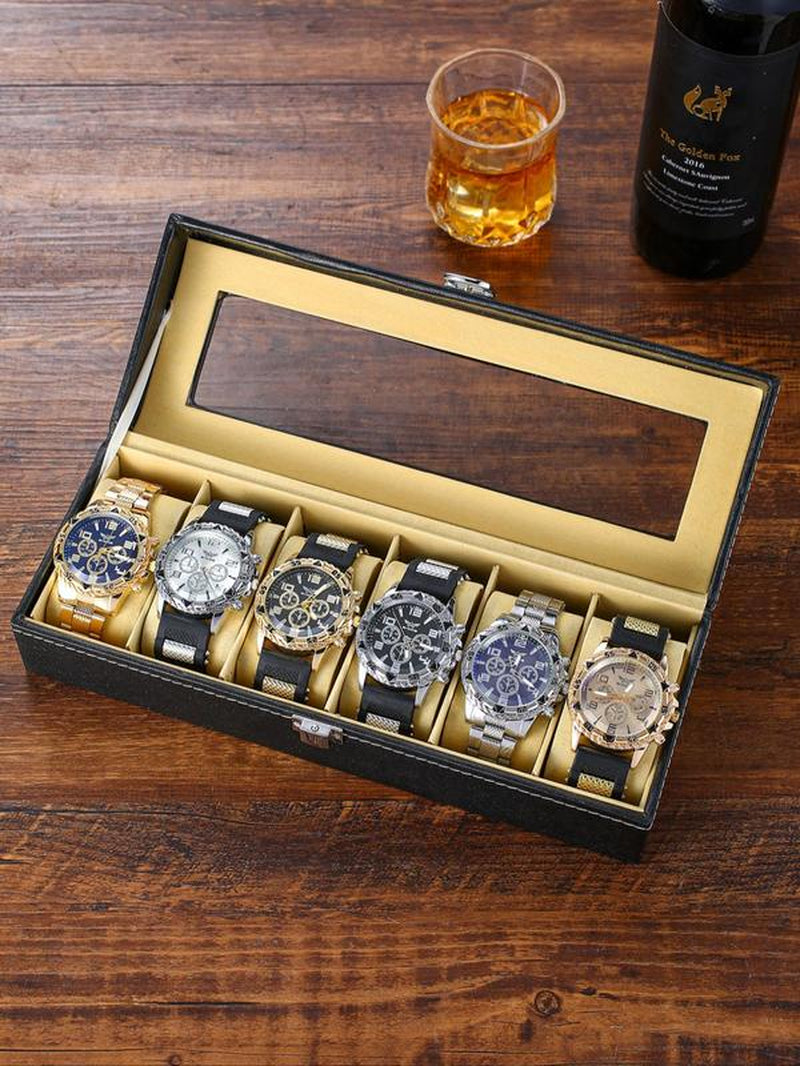 Men'S Business round Dial Analog Quartz Watch Set, Men'S Watch Set with Box, Fashionable Watches for Men Luxury Watches Wristwatch Set for Men as Gifts, Watches for Men